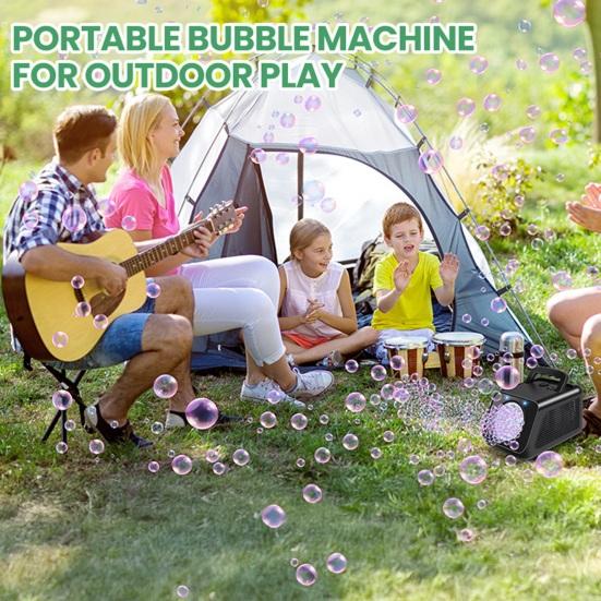 

Bubble Machine for Kids High Output Rechargeable Bubble Maker Portable Rotating Bubble Blower for Indoor Outdoor Weeding Parties A чорний
