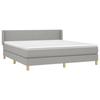 3130121 vidaXL Lit à sommier tapissier avec matelas Gris clair 160x200cm Tissu