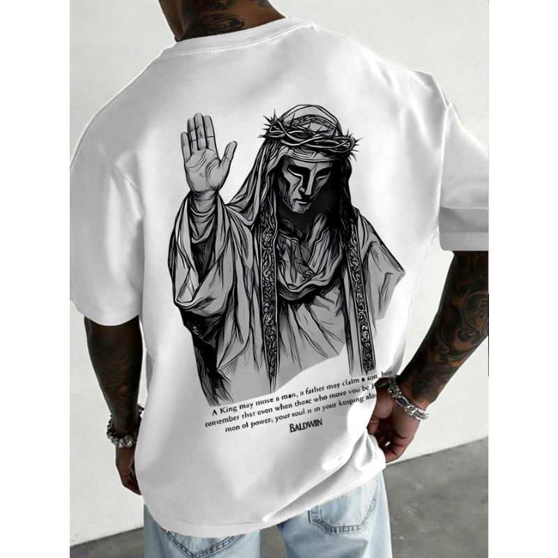 Herren-T-Shirt mit Rundhalsausschnitt, Retro-Kurzarm