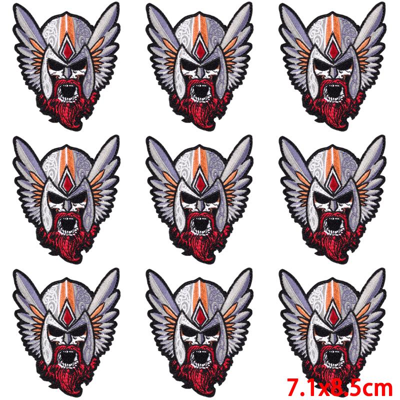 10Pcs/Lot Skull Punk Patches For Clothing Hip Hop Iron On Patches For Clothes Patch Thermoadhesive Embroidery Fusible Patch DIY