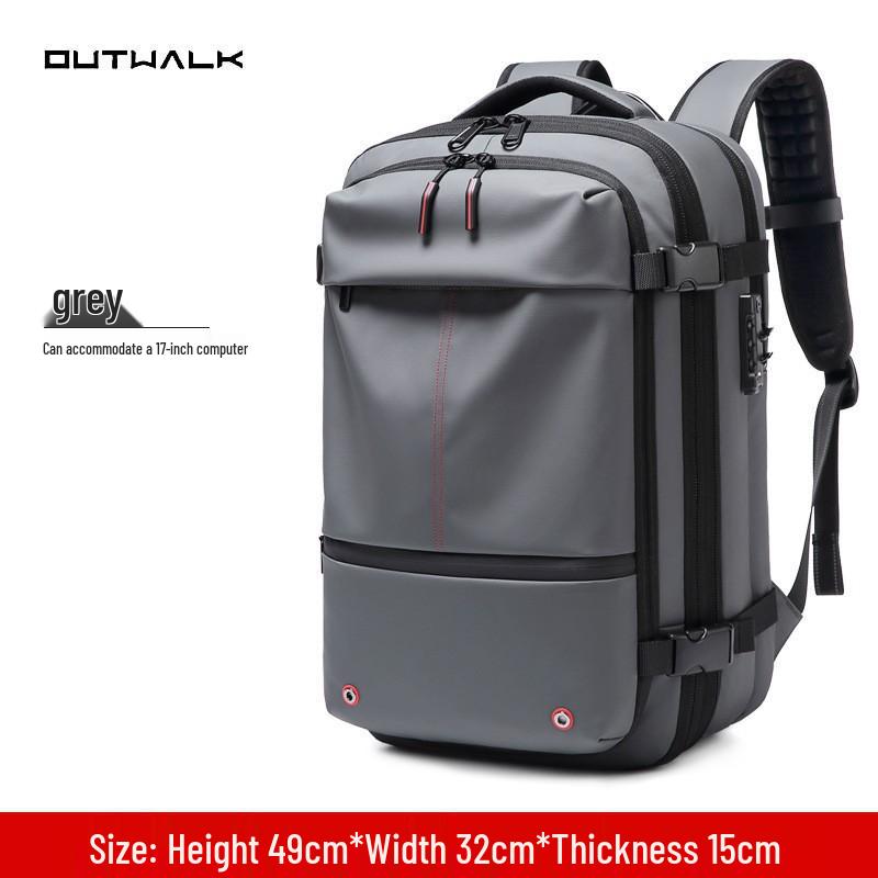 Expandable Large-Capacity Men's Travel Backpack with Vacuum Compression for Short Trips and Laptop Storage