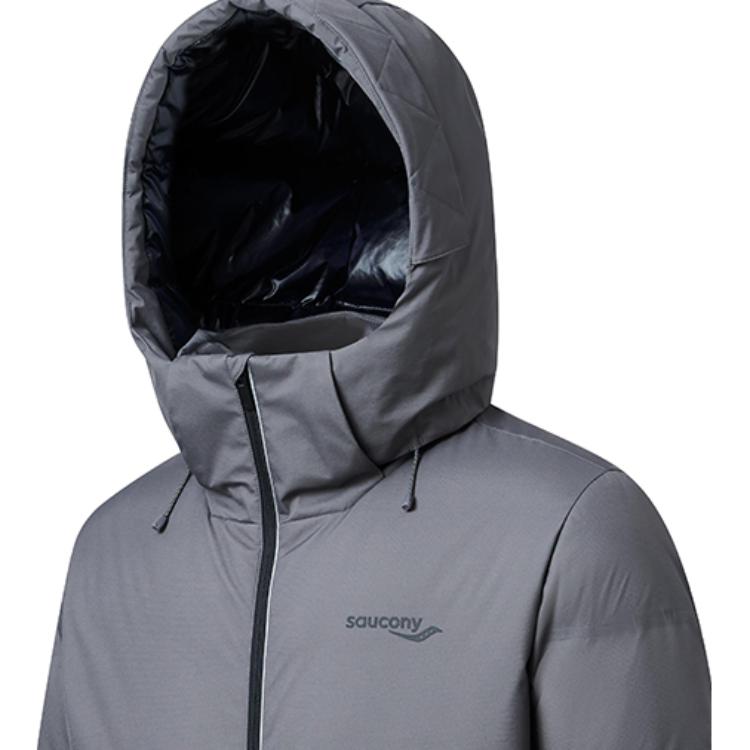 SAUCONY Warm Windproof Outdoor Sports Casual Hooded Down Jacket Men Jacket Cool-Iron-Gray SC2230048B-GR06