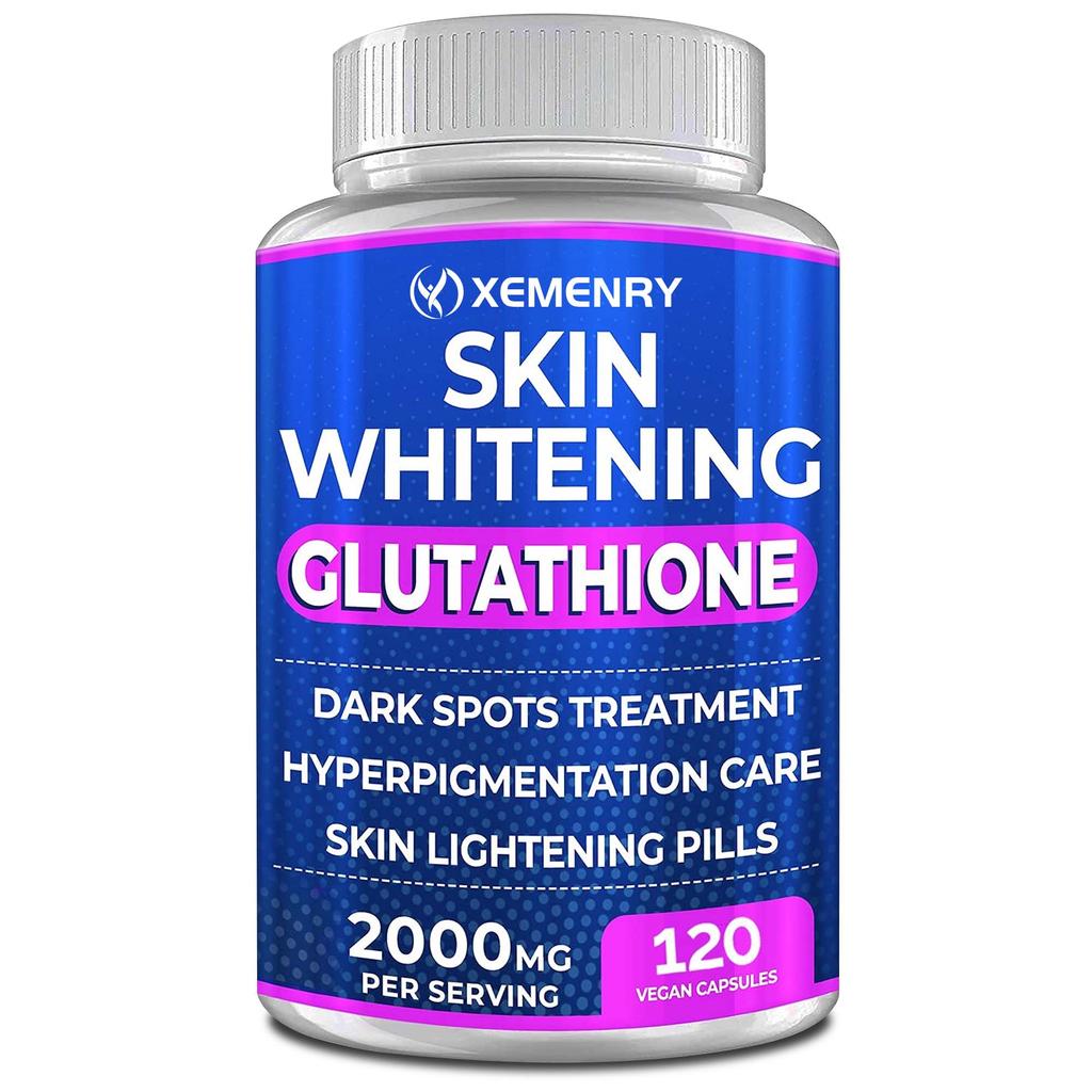 XEMENRY Capsule de Albire cu Glutation, 2000mg Glutation, Supliment de Albire cu Eficiență Ridicată, Antioxidant