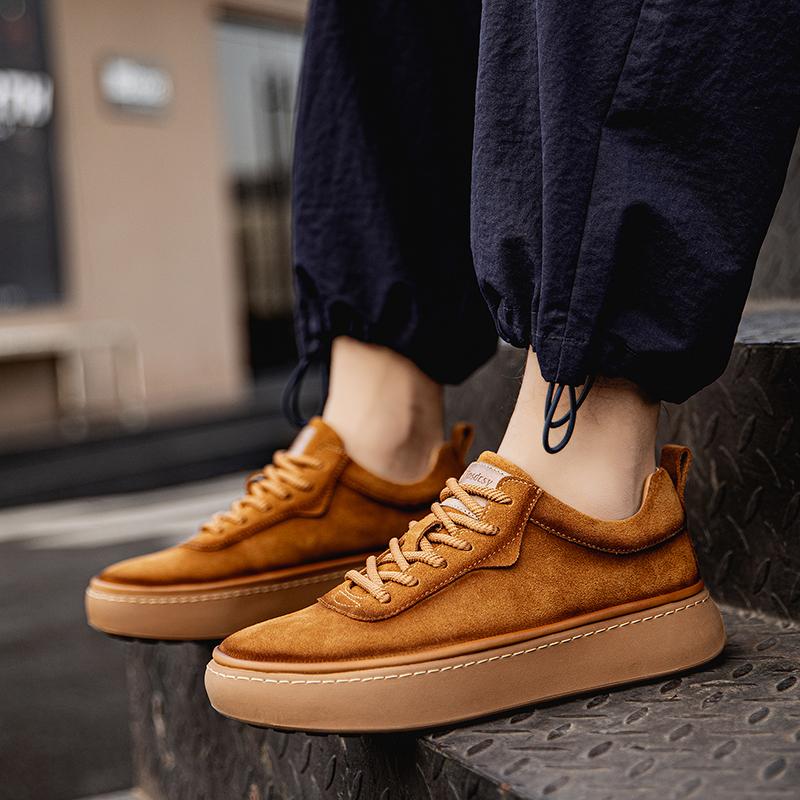 Brand Men Casual Genuine Leather Shoes Thick Bottom Office Oxford Business Shoes Comfy Antiskid Outdoor Running Sneakers Shoes