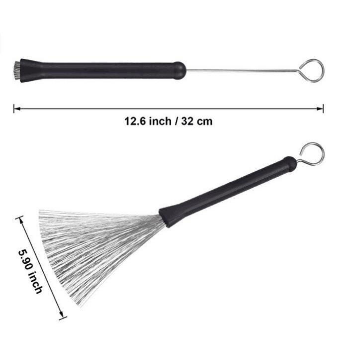 Jazz Drumsticks Set: Stainless Steel Wire Brushes with Plush Cloth Bag