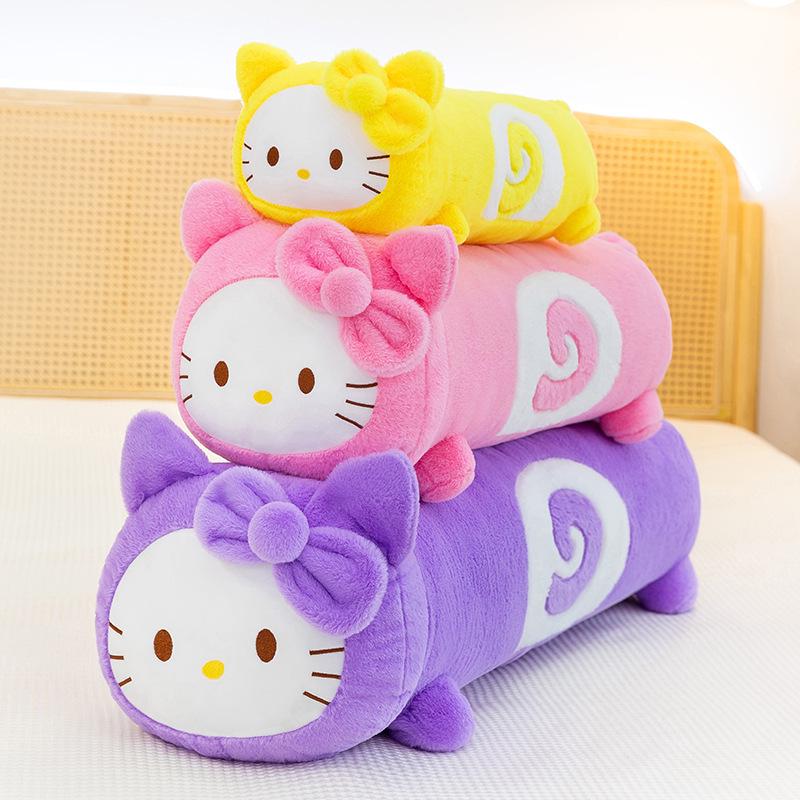 Peluche a forma di rotolo di formaggio KT Cat, Celebrità di Internet, Cuscino, Carino, Lungo, Decorazione per Letto rosa