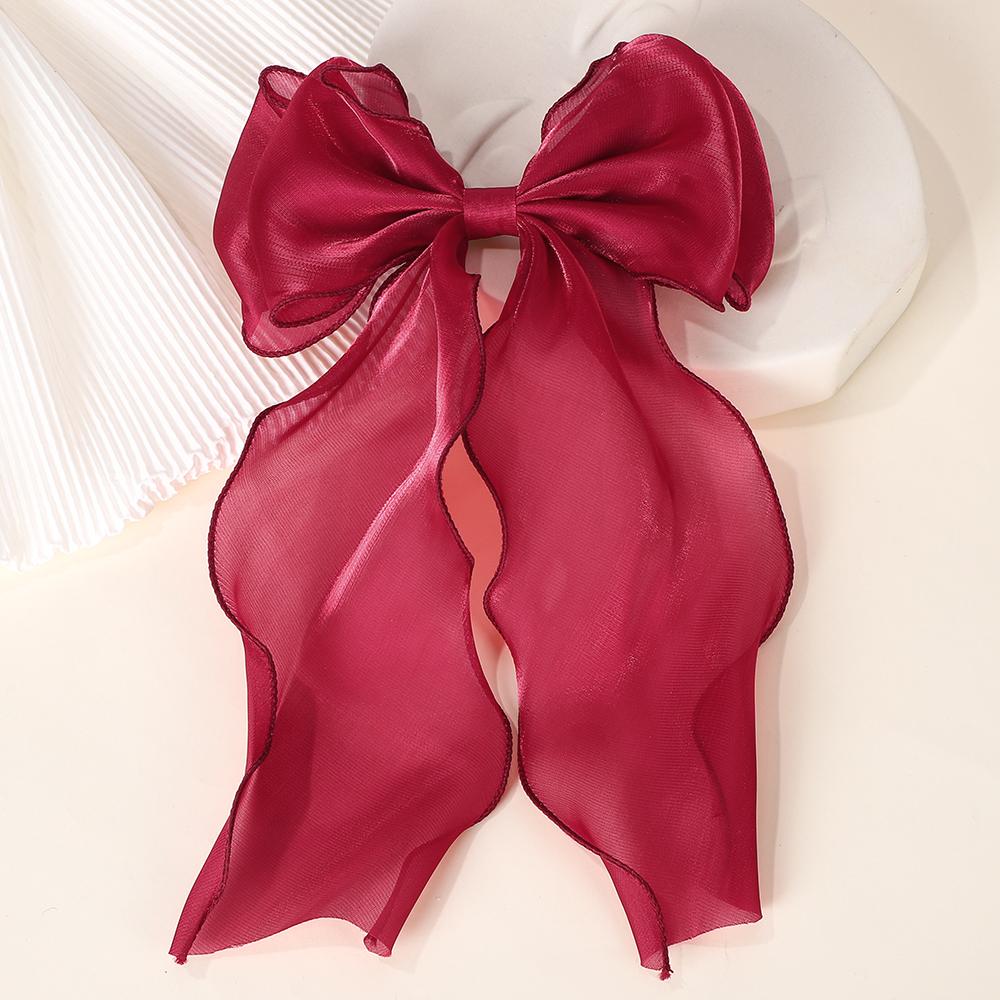 RAINBOW BOWS 1Pcs Cream Colored Bow Hair Clip Super Fairy Back Head Clips Elegant Women Ponytail Fahion Hair Accessories