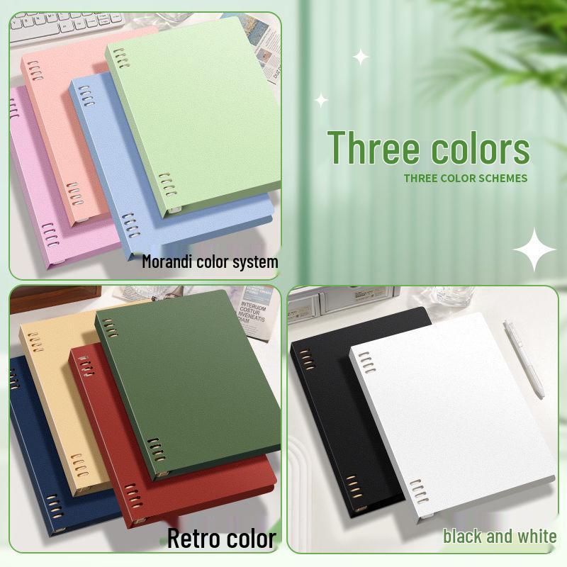 High-Quality B5 Ring Binder with Removable A5 Notepad and Eight-Hole Pull-Out Feature
