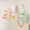 Wall Mounted Toothpaste Storage Rack Cartoon Electric Toothbrush Stand Rack Bathroom Organizer