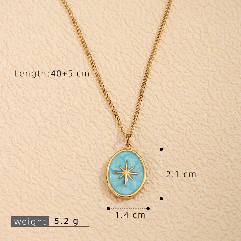 Geometrischer quadratischer Anhänger Edelstahl-Halskette für Damen