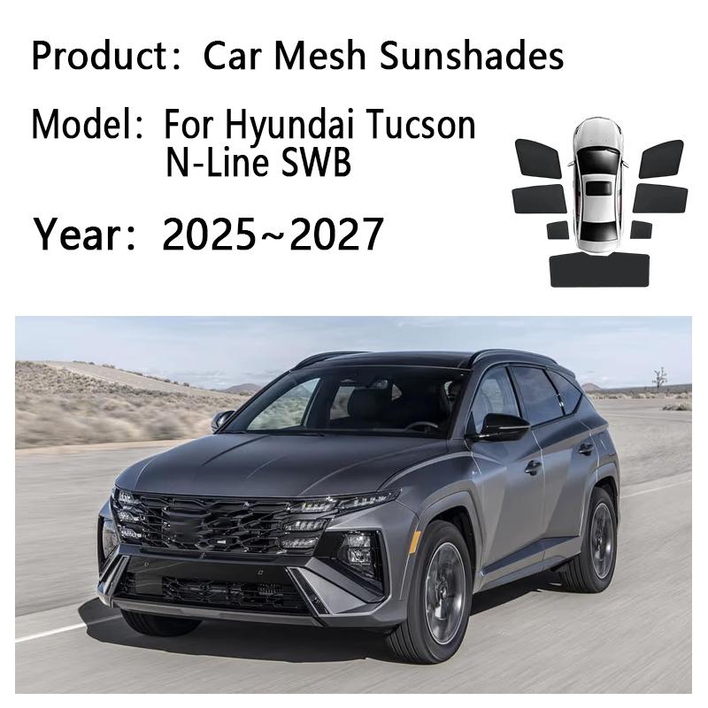 Car Sunshade For Hyundai Tucson N Line Europe SWB 2025~2027 Privacy Mesh Curtain Heat Insulation Sunscreen Visors Accessories