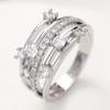 Huitan Hyperbole Wide Ring for Women Gold Color Luxury Twist Design Band Cocktail Rings Fashion Female Accessories Party Jewelry