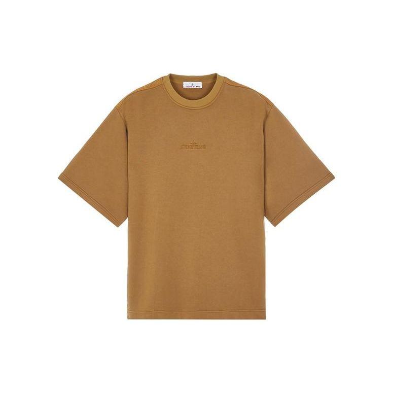 

STONE ISLAND Ss23 Футболка с коротким рукавом из смесовой ткани Hype-Tc Series с вышивкой логотипа из хлопка для мужчин Топы Bark 781565833-V0098 XXXL