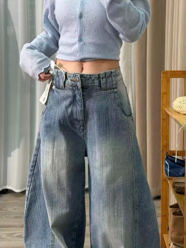 American Retro Wide-Leg Jeans for Women 2026: Plus Size, Loose Fit, Slimming Straight-Leg Style