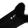 Women's low-heeled boots autumn and winter new thick-heeled large-size warm plush medium boots