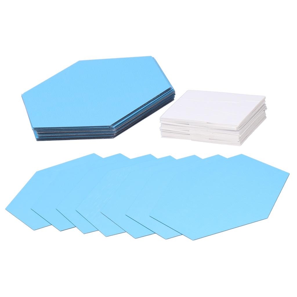 Spiegel Wandaufkleber Abnehmbare Hexagonale Aufkleber Heim Wohnzimmer Schlafzimmer Dekoration Silber 18x16x9.2cm (234 Stück Aufkleber) 32 Stück