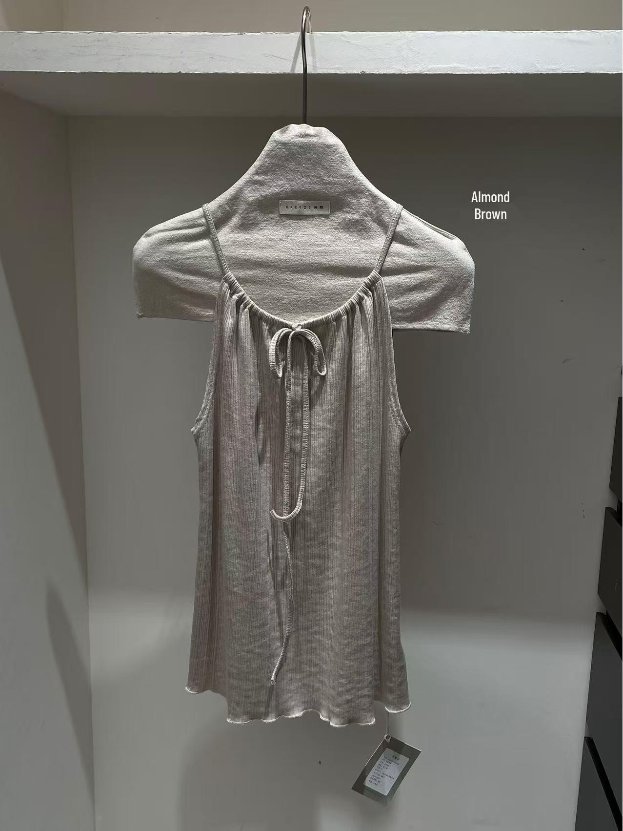 

MILDNESS2026 Spring/Summer Ribbed Texture Lace-up Soft Camisole E3002 One Size