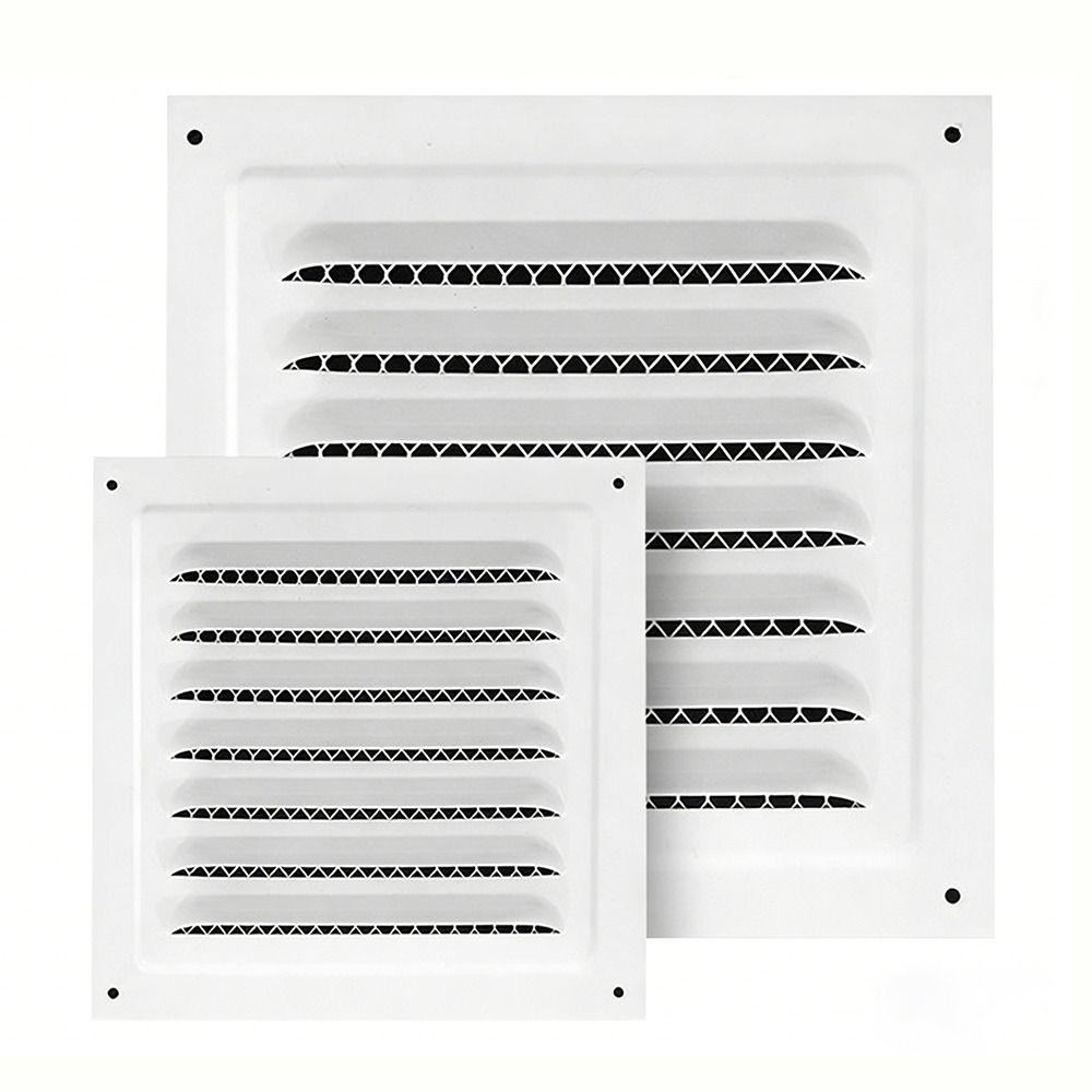 Stainless Steel Metal Vent Cover Built-in Insect Screen Square Louver Air Vents Grille White Black HVAC Vents