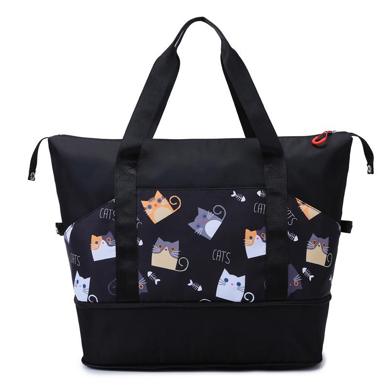 

Extended Multi-pocket Classification Design Handheld Travel Bag Dry Wet Separation Personalized Printed Fitness Bag Can Be Used To Pull Rod