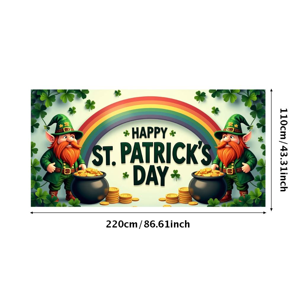 St Patricks Day Backdrop Banner With Beer Mug And Clover Party Event Decoration Photo Booth photography Background Props