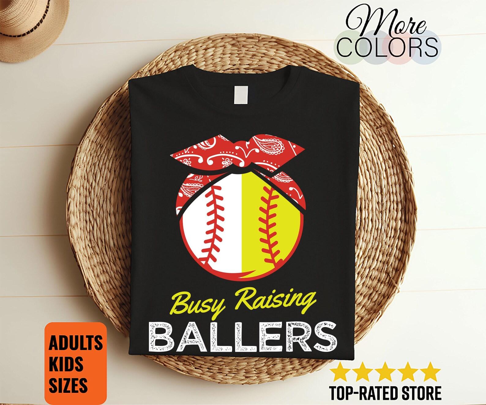 Busy Raising Ballers Softball Baseball T-Shirt, Baseball Gifts, Birthday Present, Girls Softball Tee, Youth TShirts, Funny Softball Coach 160
