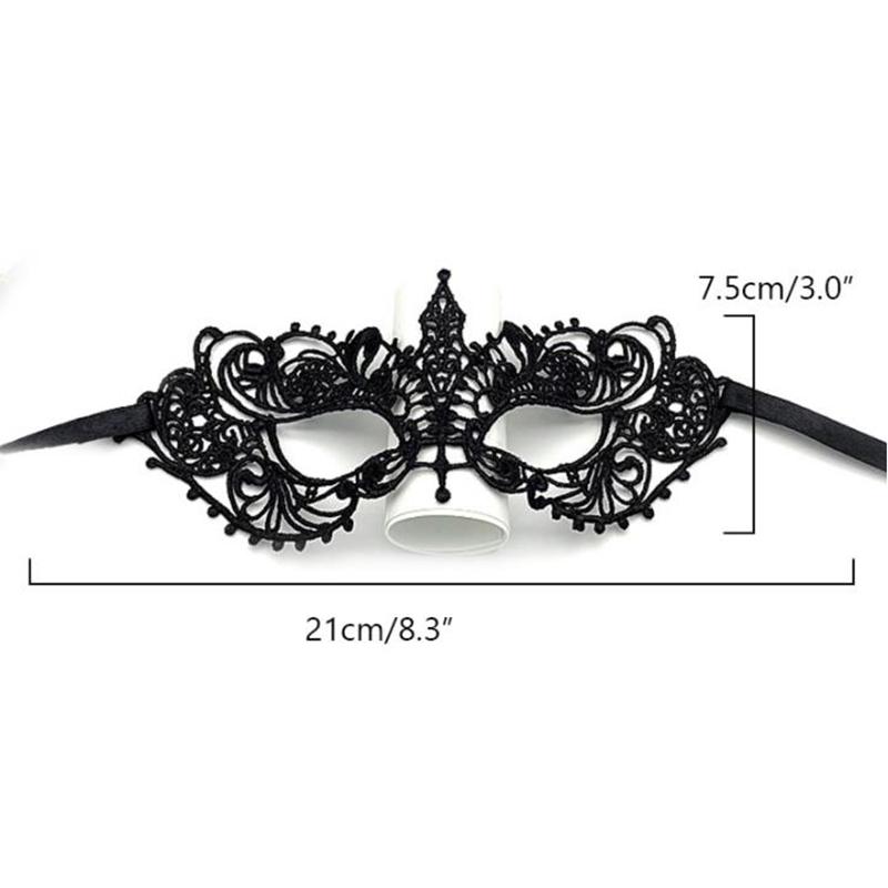 Dámská maska na obličej s dutou krajkou Sexy maska na oči Cosplay Prom Party Props
