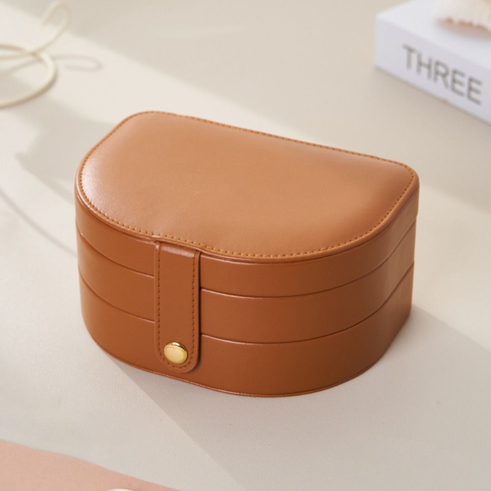 Exquisite Ring Earrings Storage Box PU Leather Necklace Organizer Multi-layered Jewelry Box  Women