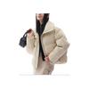 Comfortable Casual Simple Loose Short Down Jacket Women Outerwear White-Tea 162447921-2