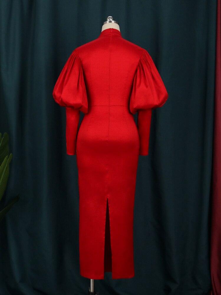 Dámské Maxi šaty Dlouhé Lucernové šaty Vánoční Vysoký límec Bodycon Lesklý Slavnostní příležitost Africké šaty Narozeninová událost