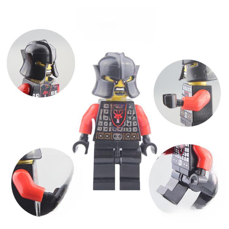 LOJO AX9804 Red Dragon Knight Medieval Building Blocks Minifigures Set