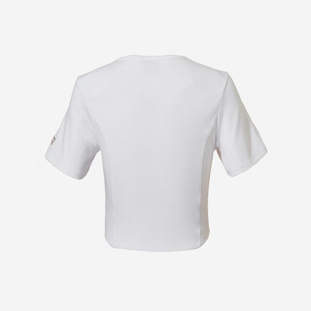 New Balance Women S Summer Ribbed T ShirT  Slim fiT  Nbnee2w502   39  Ivory