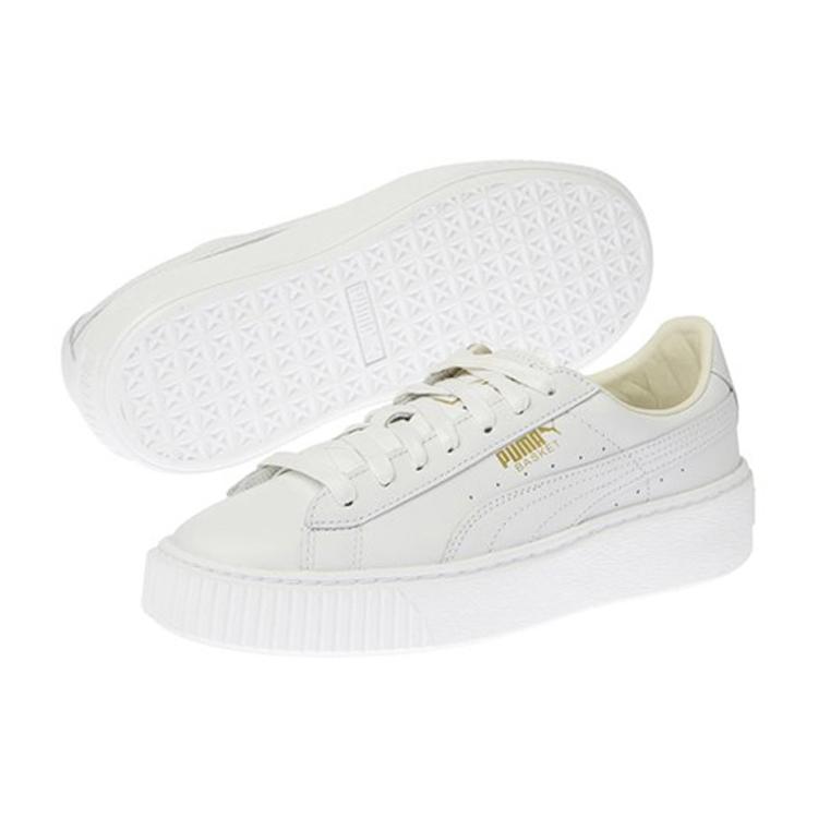 New PUMA Basket Platform Core 'White Gold' Women's 364040-04