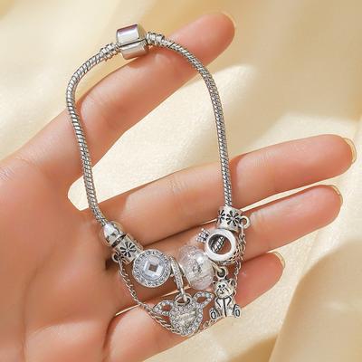 1PC Women's Fashion Trend Pan Family Multi Element Love Wings Bracelet Date Travel Banquet Party Holiday Dressing Gift