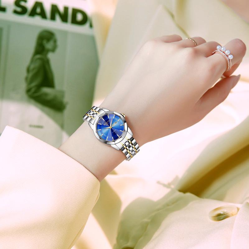 Trendy Waterproof Luminous Quartz Couple Watches for Men & Women – Solid Steel, Calendar Feature
