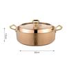 Copper Chafing Dish Hammered Ramen Soup Casserole Pan Lid Multifunctional Even Heating Suitable for