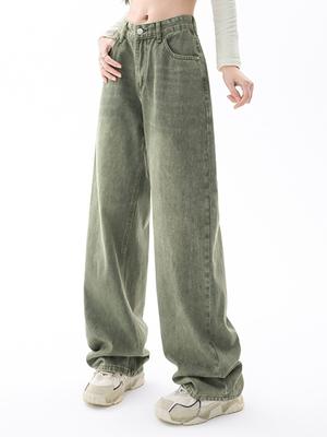 Móda Y2k Streetwear Džínsy Vysoký pás Ženy 90. roky Elegantné Voľné Rovné Široké Nohavice Dámske Retro Neformálne vrecovité nohavice z roku 2000 Nové
