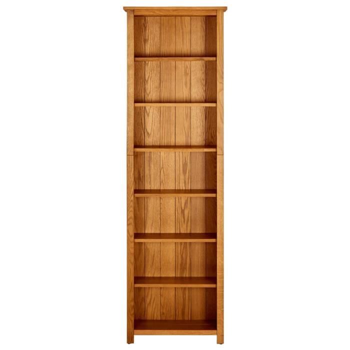 VidaXL Bibliothèque à 7 étagères 60x22x200 cm Bois de chêne massif