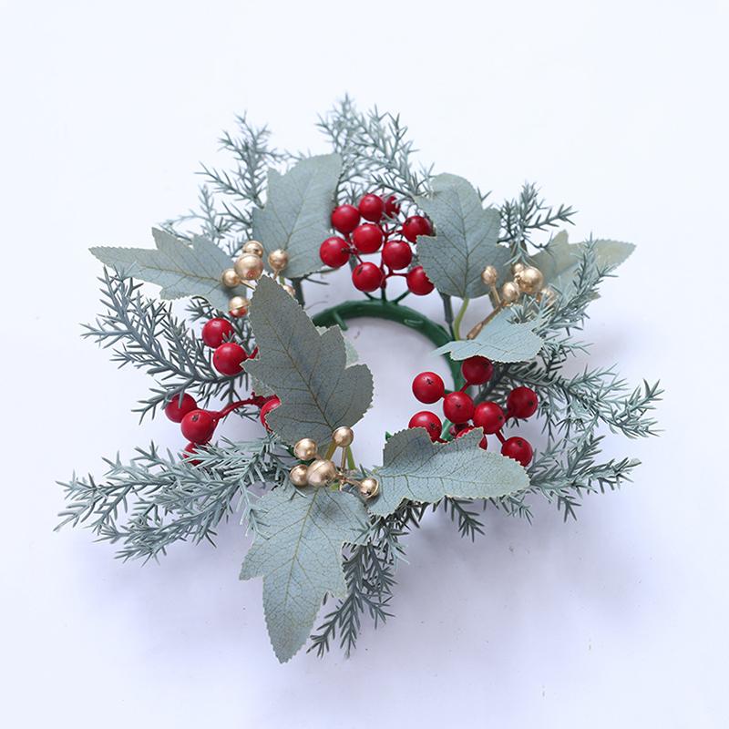 1 ks Vánoční stolní dekorace Svícenový kroužek Mini věnec Svícnový věnec Dekorace jídelního stolu