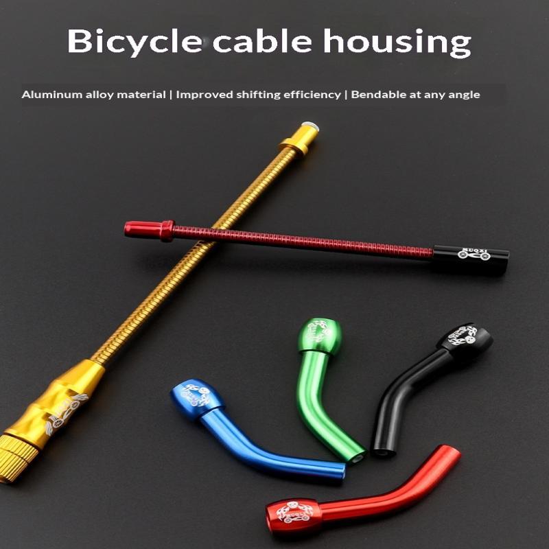 Universal Fit Aluminium Alloy Bike V Brake Cable Guide Pipe Wear Resistant Bend Hose Tube for All Kinds of Bicycles Repair