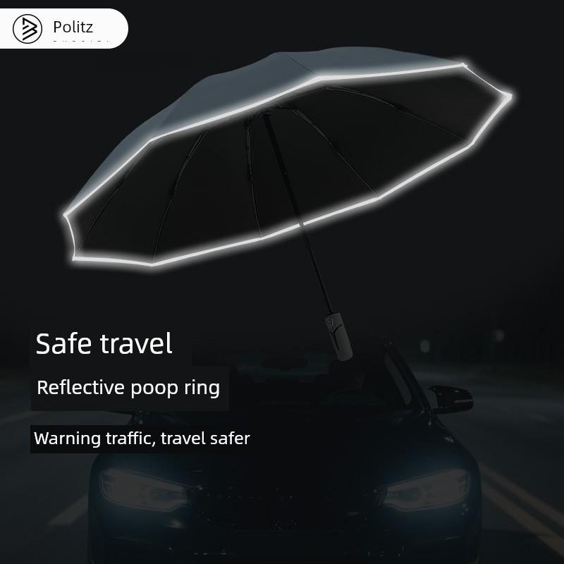 Fully Automatic Reverse Umbrella for Cars, Dual-Use for Sun and Rain, One-Touch Full Retraction, Sun Protection, Foldable with Reflective Strips