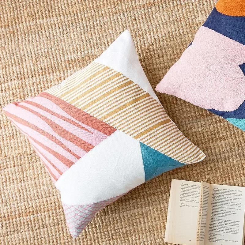 Kissenhülle 45x45cm Dekor Sofa Leinwand Stickerei Kissenbezüge Kissenbezug Kissen Dekor Zuhause Funda Cojines