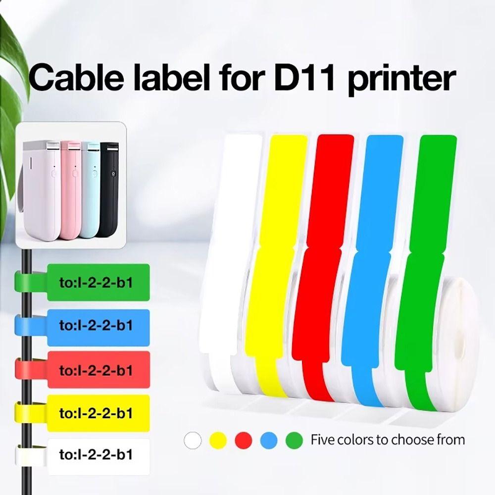 65Pcs/Roll Self Adhesive Cable Laber Paper Mini Smart Identification Fiber Tag Portable D110 Thermal Cable Sticker