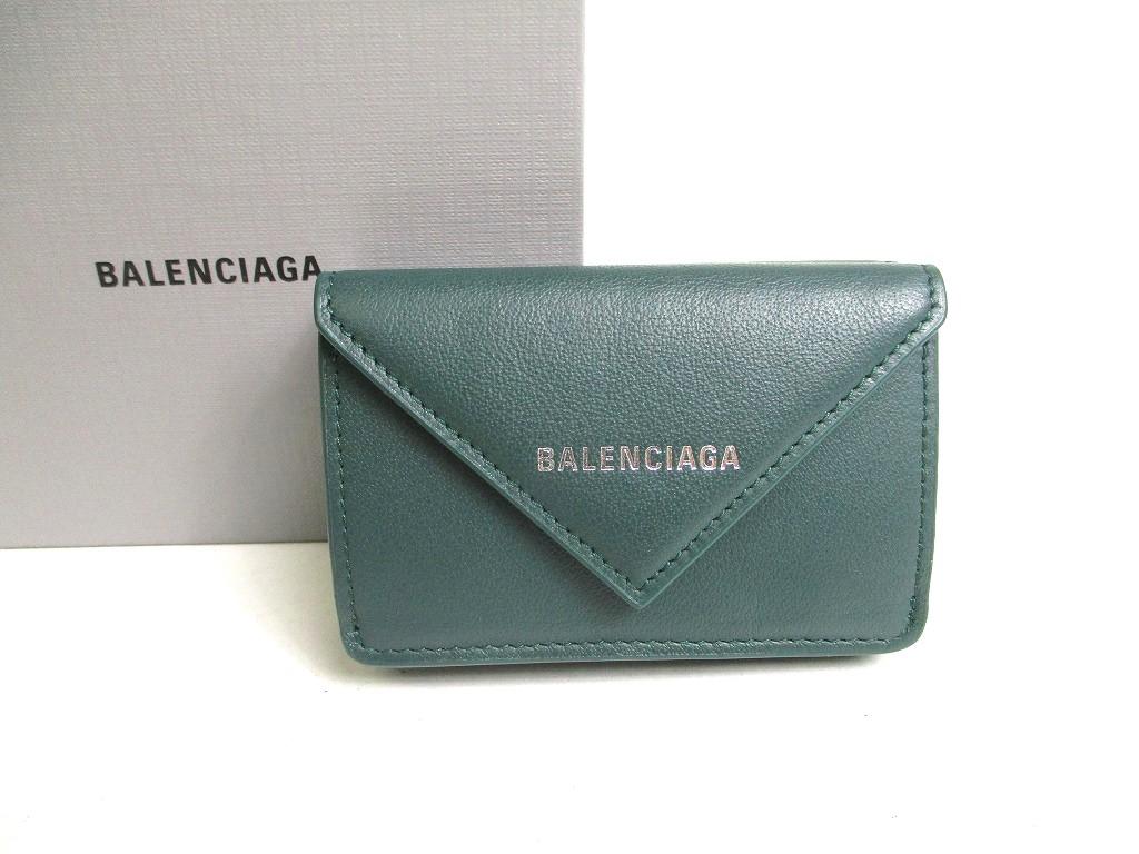 

Автентичний міні-гаманець BALENCIAGA Deep Green Leather Trifold #a487 Refurbished