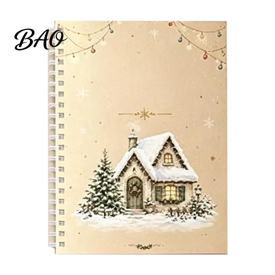 Gift Card Storage Organizer Christmas Book, 8x6 Inch Spiral Bound Holiday Keepsake Booklet, Keeper Merry Greeting Album for Xmas Party Supplies