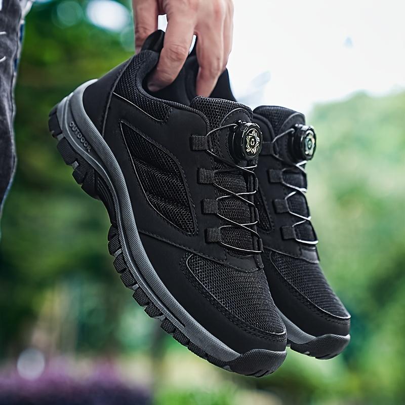 Men S Low-Top Lace-Up Hiking Shoes - Breathable Fabric Synthetic Upper Durable TPR Outsole Round Toe Design for All-Season Outdoor Walking Running 39 чёрный 3096₽