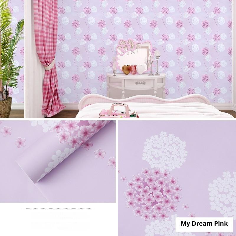 Selvklebende Tapet Pastoralt Blomstermønster Selvklebende Tapet Soverom Stue Møbler Renovering Vanntett og Fuktsikker 10 Meter