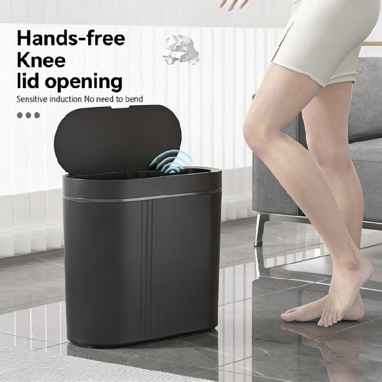 Trash Can Space Saving Wall Mount Trash Can Sensor Automatic Quiet Lid for Homes Kitchen Bathroom