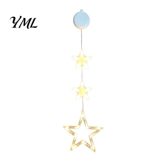 LED Window Decoration Star Moon Hanging Light, Warm String Lights, Christmas Tree Pendant Decorations Decorative Atmosphere Lamp for Home Holiday