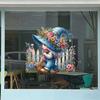 Flower Elf Window Sticker Non-adhesive Waterproof Window Decal Static Cling Removable Sticker for Walls Doors Windows Bathroom Kitchen Decor