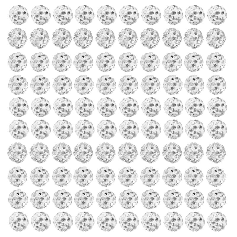 Set of 100 Assorted Color Craft Beads 10mm Disco Ball Clay Bead Jewelry Supplies